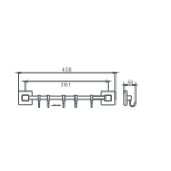 Крючок HAIBA HB8615-5 пятерной, хром