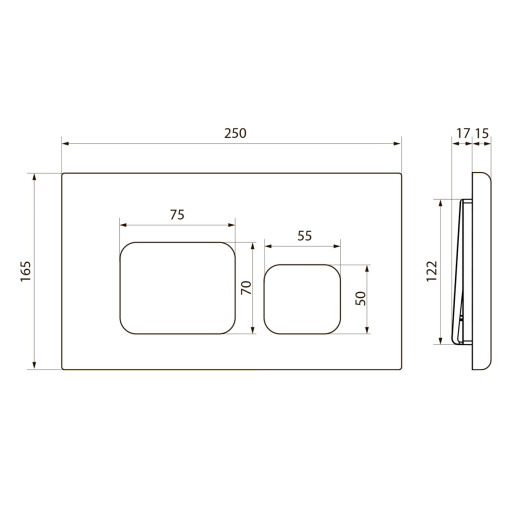 Клавиша смыва для инсталляции Point Афина, бронза брашированная, PN44041BB