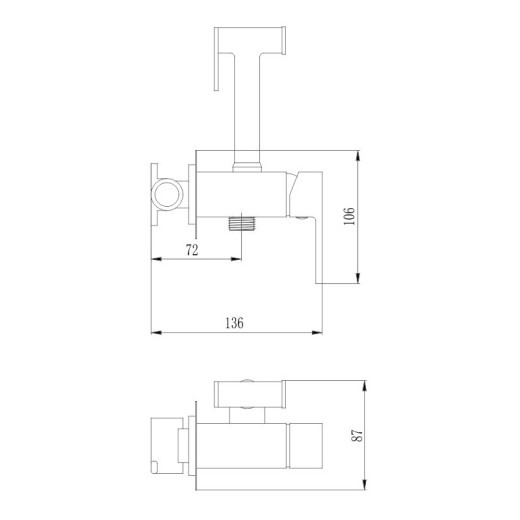 Гигиенический душ HAIBA HB5511, латунь, хром