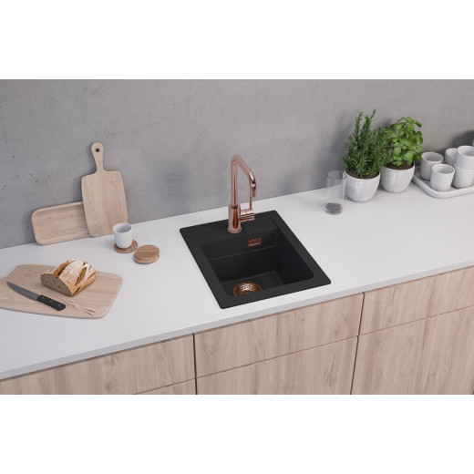 Мойка кухонная Alveus Granital Atrox 10 Carbon-G91 400х500х195 с сифоном, черная