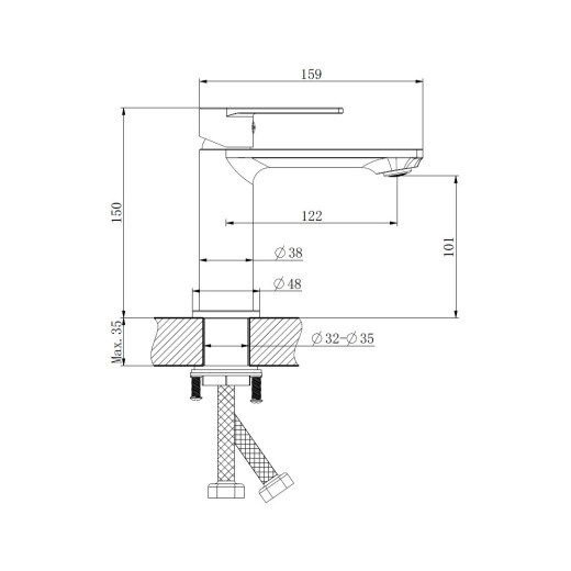 Смеситель для раковины HAIBA HB10639, латунь, хром