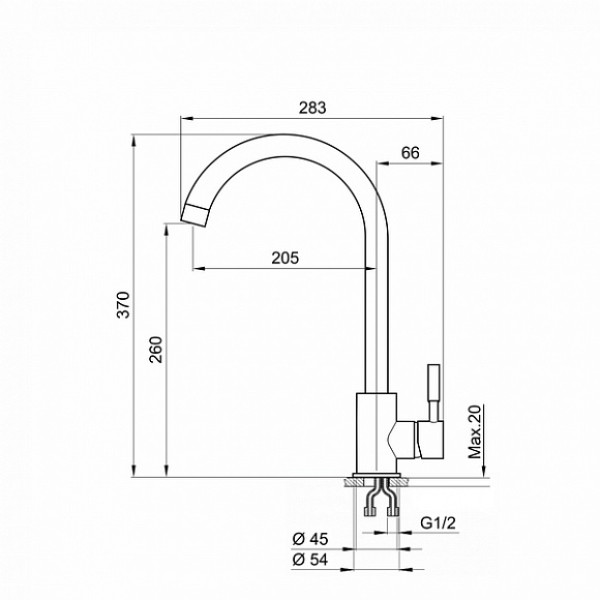 Смеситель для кухни Point PN3101AL серый