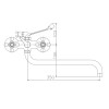 Смеситель для ванны HAIBA HB2619-3, длинный излив, латунь, хром