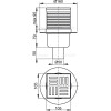 Сливной трап 105 × 105/50, подводка – прямая, решетка – серая, гидрозатвор – мокрый, арт. APV6111