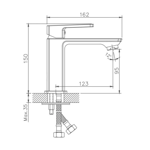 Смеситель для раковины HAIBA HB10176, латунь, хром