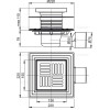 Сливной трап 150×150/50/75 мм боковой сток, решетка из нержавеющей стали, арт.APV3444