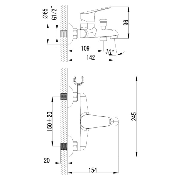 Смеситель Lemark Partner LM6552C для ванны