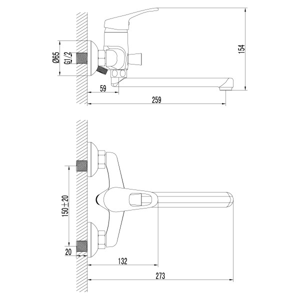 Смеситель Lemark Omega LM3110C универсальный