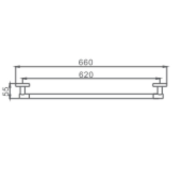 Держатель для полотенец HAIBA HB1701-1, 600 мм, хром