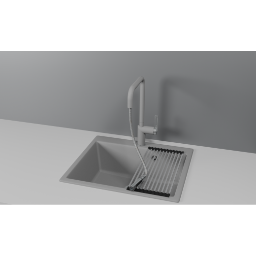 Смеситель Granula GR-8173 алюминиум с выдвижным изливом