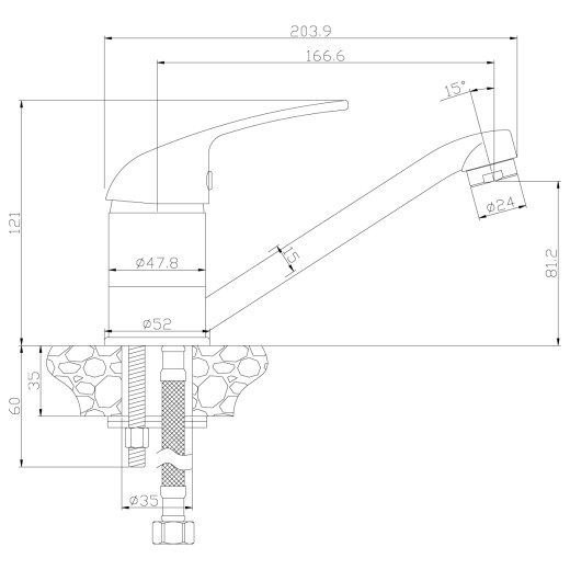 Смеситель Rossinka Y40-22 для раковины