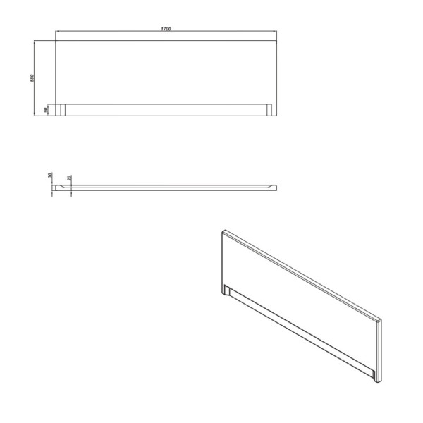 Панель Cersanit для ванны фронтальная UNIVERSAL TYPE 1 170