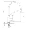 Смеситель для кухни HAIBA HB73643-8, гибкий излив, латунь, белый/хром