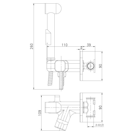 Смеситель Lemark Solo LM7165C с гигиеническим душем, встраиваемый, хром
