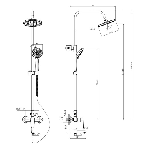 Смеситель Rossinka S35-46 для ванны