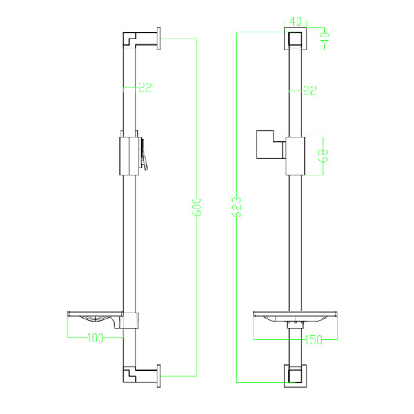 Душевая стойка Lemark LM8069C с прямоугольной мыльницей