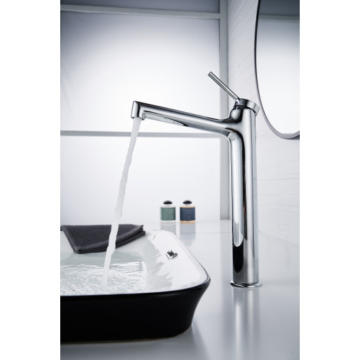 Смеситель Lemark Minima LM3809C для умывальника высокий, монолитный, хром