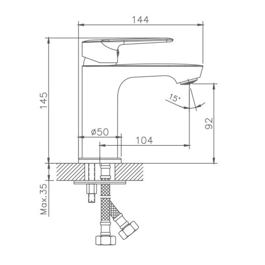 Смеситель для раковины HAIBA HB10563, латунь, хром