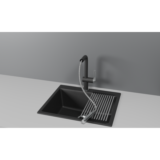 Смеситель Granula GR-8169 шварц с выдвижным изливом