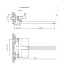 Смеситель для ванны HAIBA HB22557-8, длинный излив, латунь, белый/хром