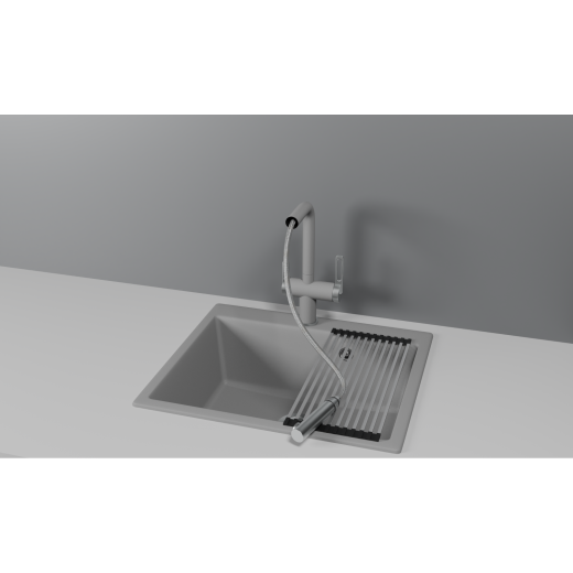 Смеситель Granula GR-8170 алюминиум с выдвижным изливом