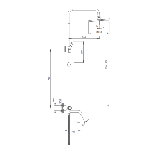 Душевая система для ванны SPLENKA S03.24