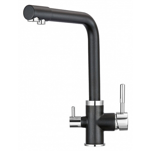 Комплект: Смеситель Granula GR-2015 шварц для кухни + Фильтр Granula ("Барьер ЭКСПЕРТ")