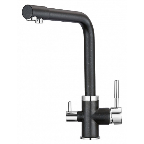 Комплект: Смеситель Granula GR-2015 шварц для кухни + Фильтр Granula ("Барьер ЭКСПЕРТ")