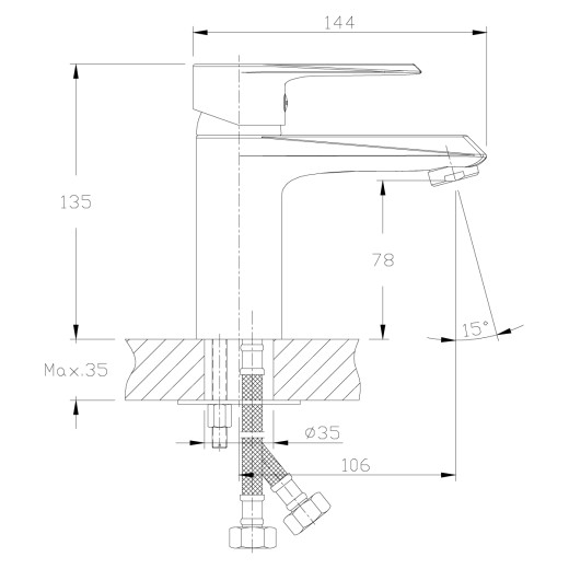 Смеситель Rossinka RS28-11 для раковины
