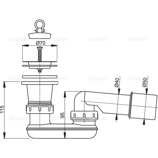 Выпускной комплект с гидрозатвором, арт. A461-50