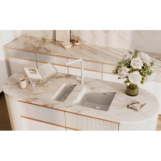 Мойка кухонная ULGRAN Quartz Underground 400-07, уголь