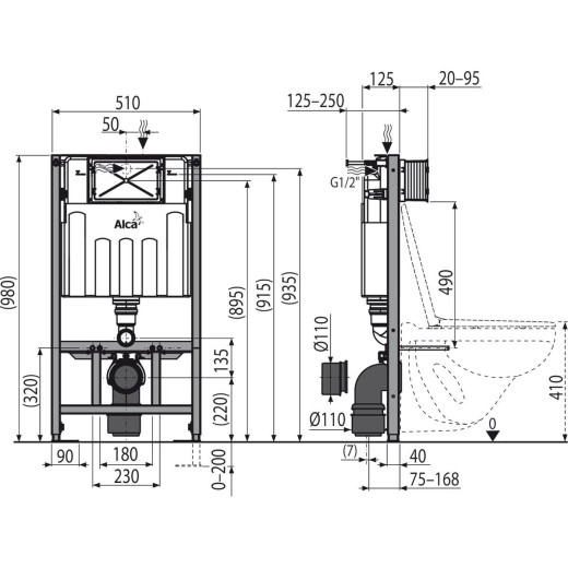 Скрытая система инсталляции для сухой установки, арт.AM101/1000