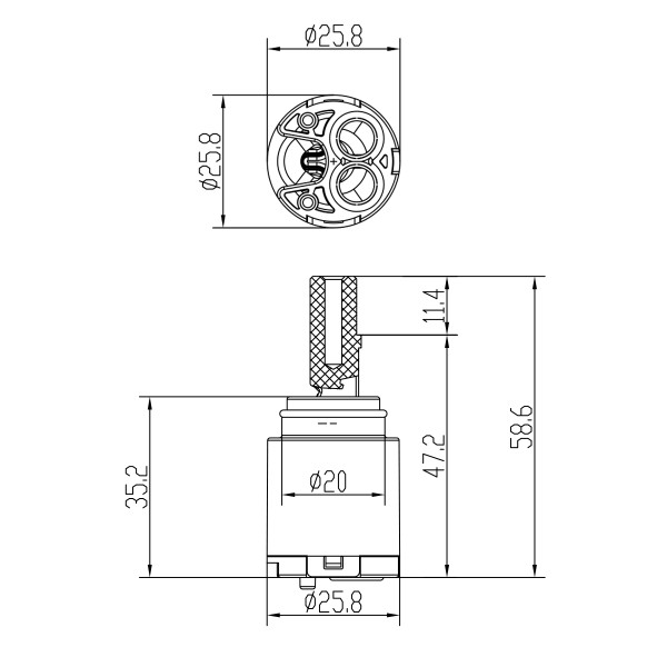 Картридж с керам. пластинами 25 мм для LM3605C, LM3606C, LM3608C, LM3405C, LM3406C, LM3408C, блистер