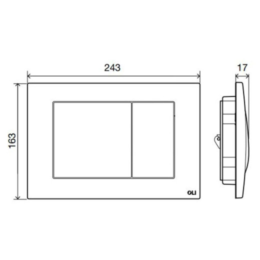 Панель механическая двойная OLI METAL DUAL, сталь, хром матовый, антивандальная