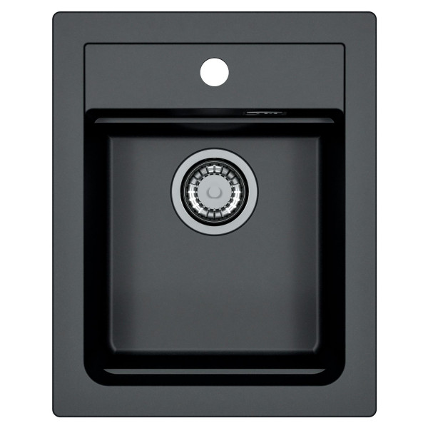 Мойка кухонная Alveus Granital Atrox 10 Carbon-G91 400х500х195 с сифоном, черная