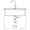 Мойка GF METAL нерж.сталь AISI 304 PVD графит 1 чаша 650*450*215 мм арт.GF-6545 PVD графит