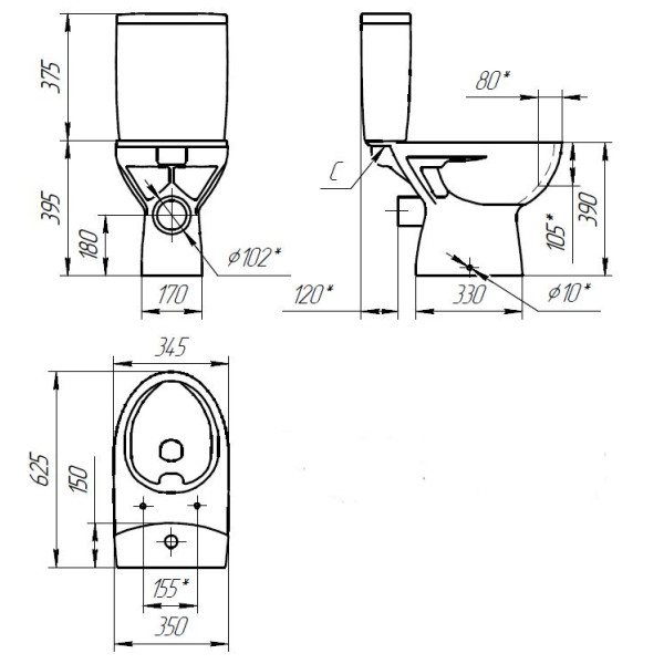 Компакт Cersanit PARVA Clean On 011 3/6 DPL EO