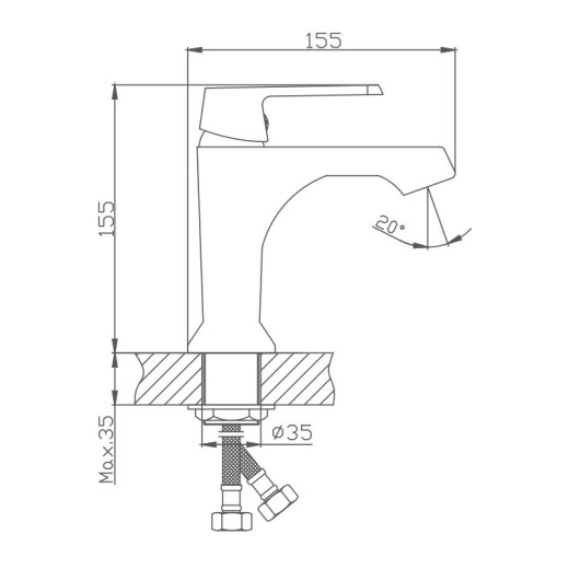 Смеситель для раковины HAIBA HB10804, латунь, белый/хром