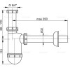 Сифон для умывальника Ø32 c накидной гайкой 5/4", арт. A430