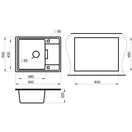 Кухонная мойка Granula GR-6503 пирит