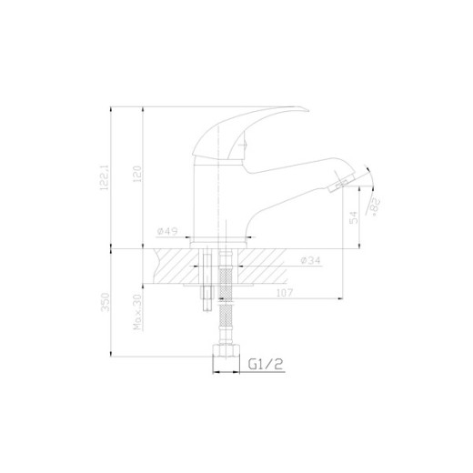 Смеситель для раковины HAIBA HB1015, латунь, хром