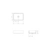 Раковина Cersanit на столешницу CREA 50 RECTANGULAR 0 отв.
