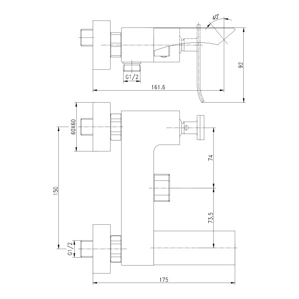 Смеситель Lemark Contest LM5814CW для ванны с коротким изливом, хром/белый