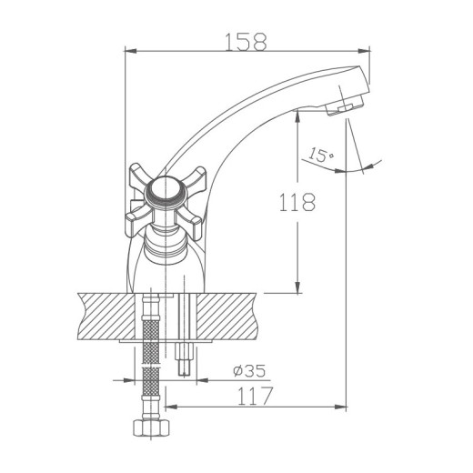 Смеситель для раковины HAIBA HB1024, латунь, хром