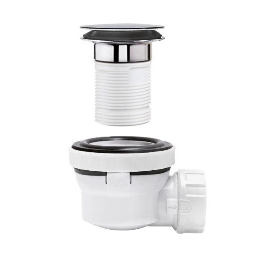 Клик-клак сифон WIRQUIN NANO 6.7 с силиконовой мембраной, перелив, выход 40 мм