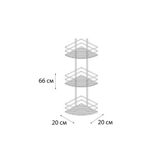 Fixsen Полка угловая трехэтажная хром  FX-710-3