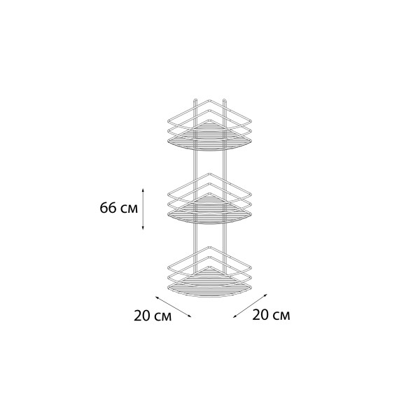 Fixsen Полка угловая трехэтажная хром  FX-710-3