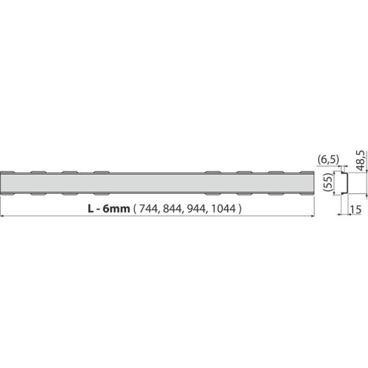 Решетка для водоотводящего желоба, нержавеющая сталь-мат, арт. SOLID-550M
