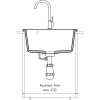 Мойка кухонная GranFest URBAN 649  1-чаша D-490мм серый