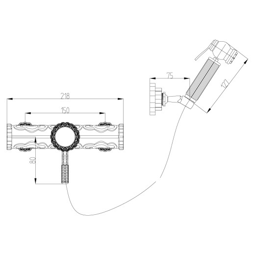 Смеситель Lemark Jasmine LM6618ORB настенный с гигиеническим душем, черная бронза